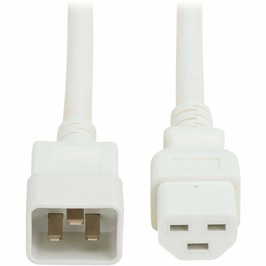 Alt View 5. Tripp Lite - Eaton Tripp Lite Series Power Cord, C20 to C21 - Heavy-Duty, 20A, 250V, 12 AWG, 6 ft. (1.8 m), White - For Network - White.