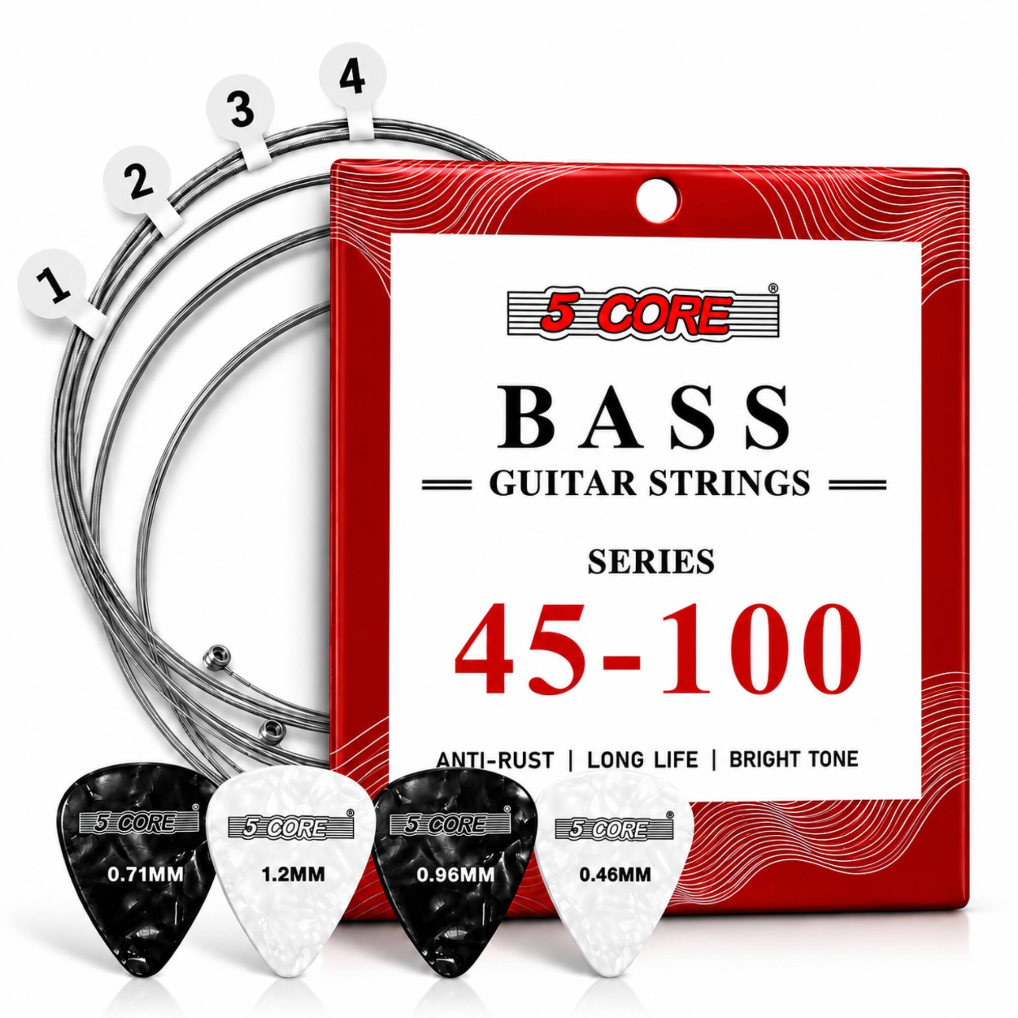 1
2
3
4
5 CORE BASS = GUITAR STRINGS = SERIES 45-100 ANTI-RUST | LONG LIFE | BRIGHT TONE
=5=CORE
5 CORE
5 CORE
5 CORE
0.71MM
1.2MM
0.96MM
0.46MM