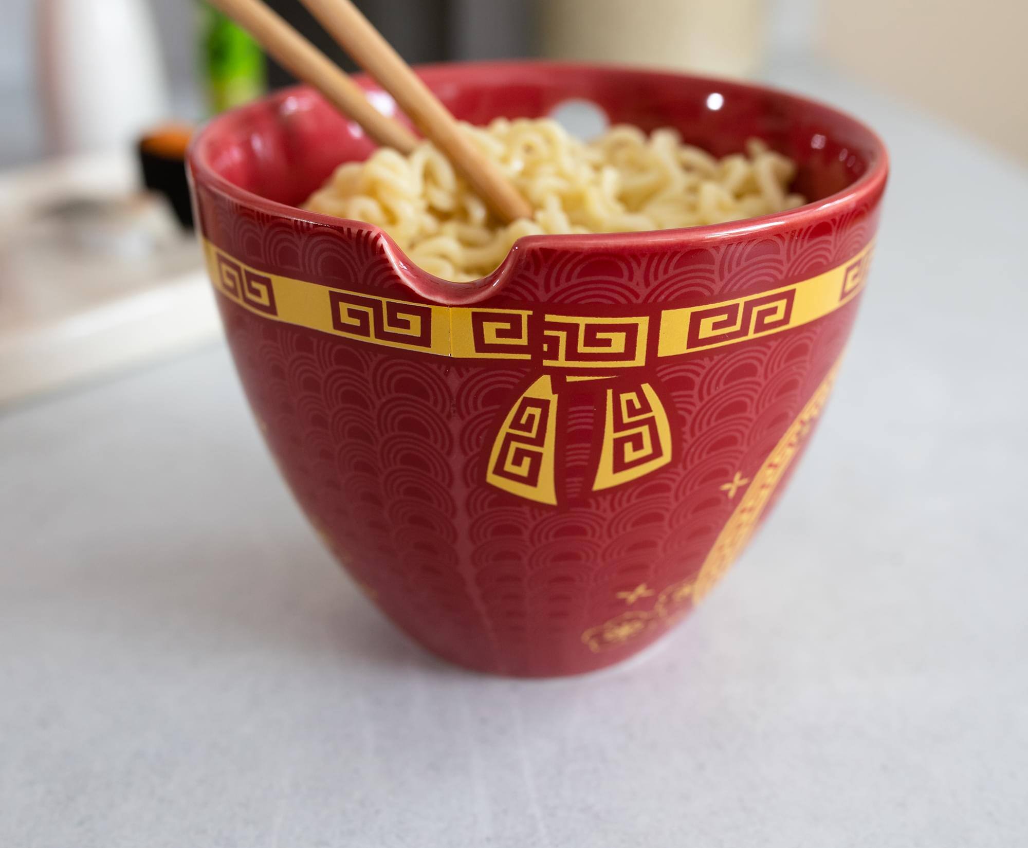 Alt View 10. Boom Trendz - Year Of The Rabbit Chinese Zodiac 16-Ounce Ramen Bowl and Chopstick Set - Red.