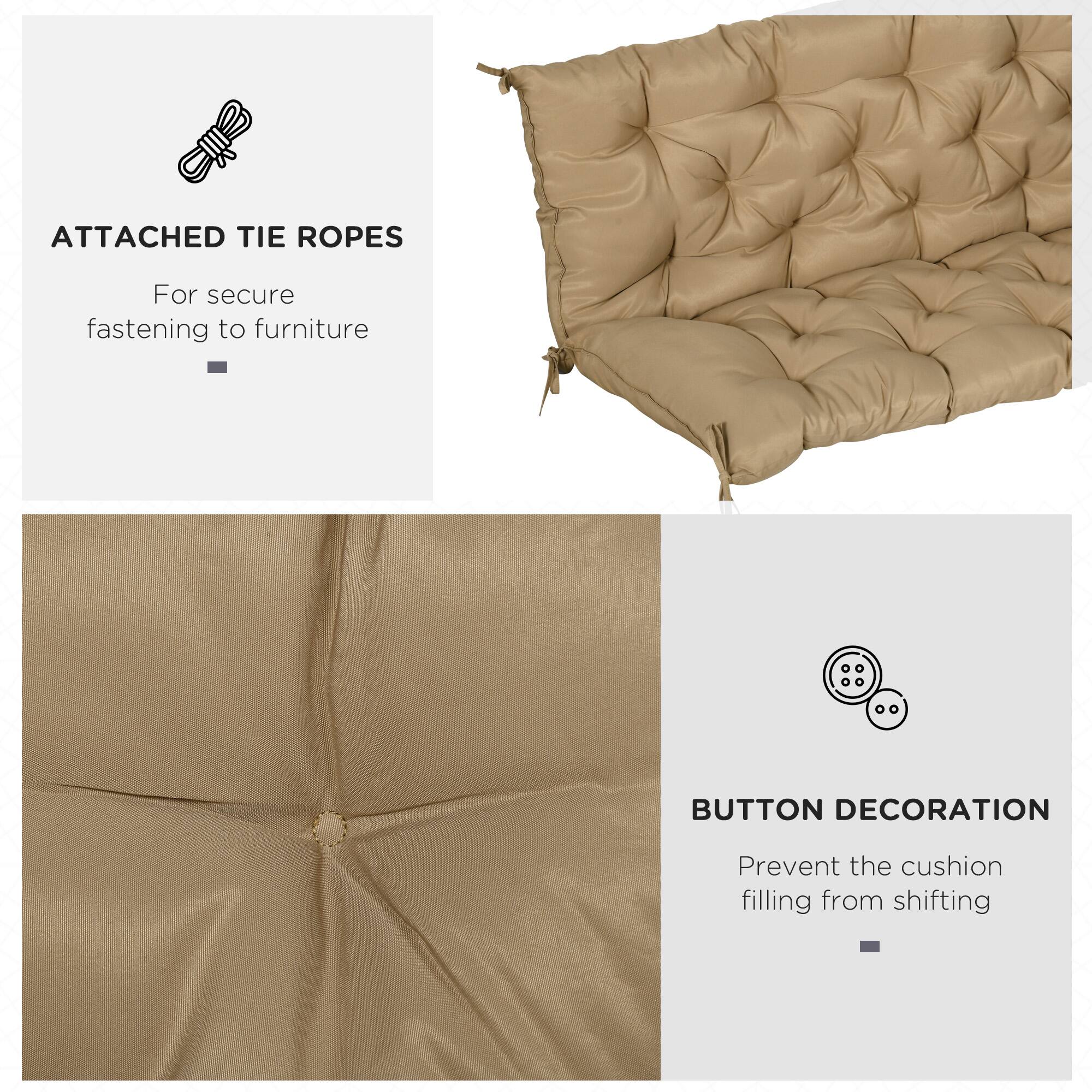 ATTACHED TIE ROPES For secure fastening to furniture
BUTTON DECORATION Prevent the cushion filling from shifting