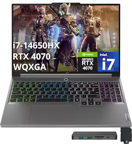 Lenovo - Legion 5 16" 165Hz Gaming Laptop, Intel i7-14650HX,32GB DDR5,512GB SSD, GeForce RTX 4070,Win 11 Pro,256GB Dock Station - Gray