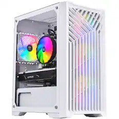Front. Blackout Computers - Eclipse V3 - Gaming Desktop - Intel 12th Gen CPU - AMD RX 580 8G - 16GB DDR5 RAM - 1TB M.2 SSD - Windows 11 Pro - RGB VR - Matte White.