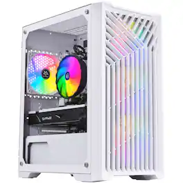 Blackout Computers - Eclipse V3 - Gaming Desktop - Intel 12th Gen CPU - AMD RX 580 8G - 16GB DDR5 RAM - 1TB M.2 SSD - Windows 11 Pro - RGB VR - Matte White