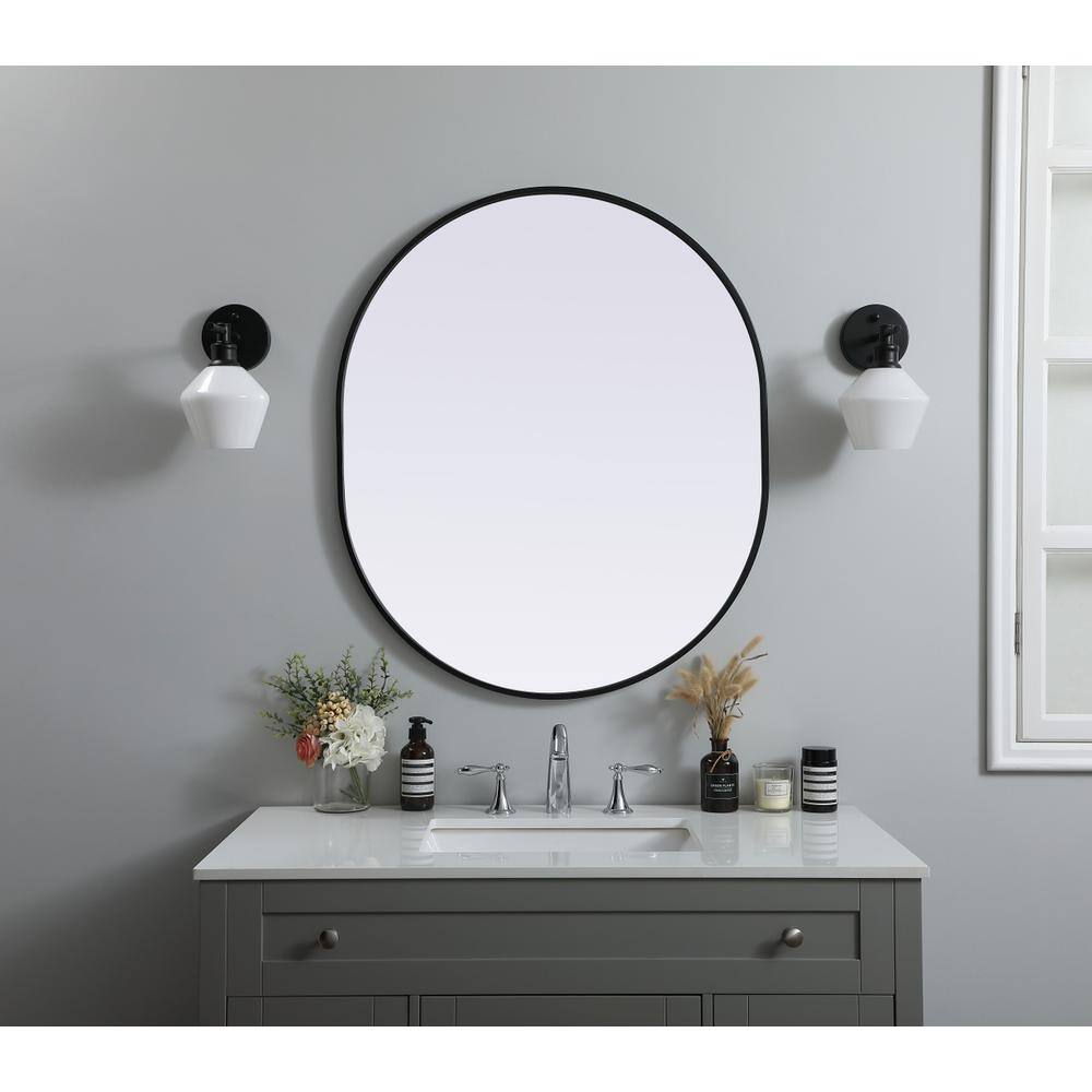 Elegant Decor - Metal Frame Oval Mirror 30x36 Inch - Black price history on PriceWatchPro