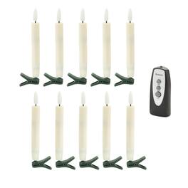 BreeBe - LED Clip-On Taper Candle (Set of 10) - Beige, Green