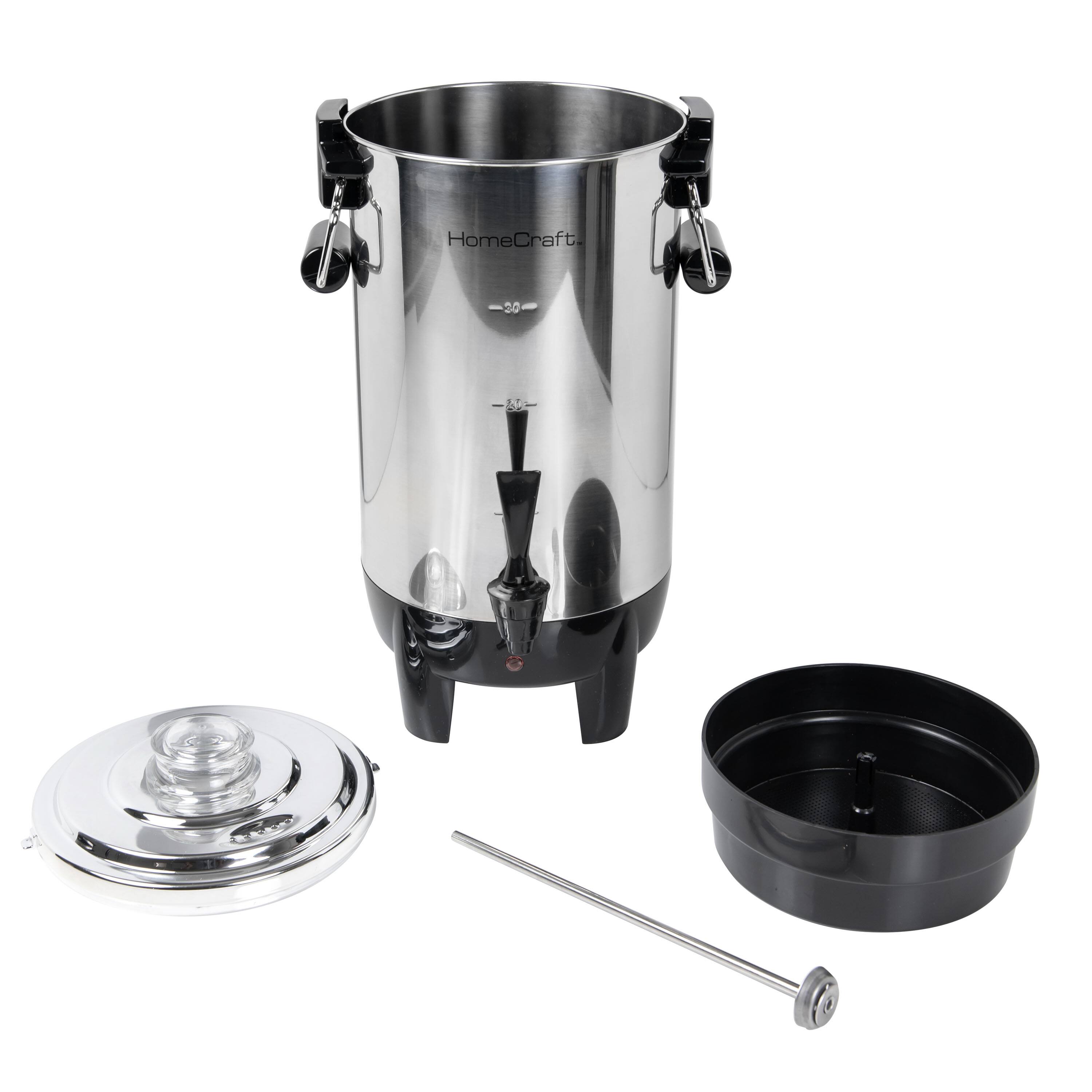 Alt View 6. HomeCraft - Quick-Brewing 1000-Watt Automatic 30-Cup Coffee Urn - Stainless Steel.