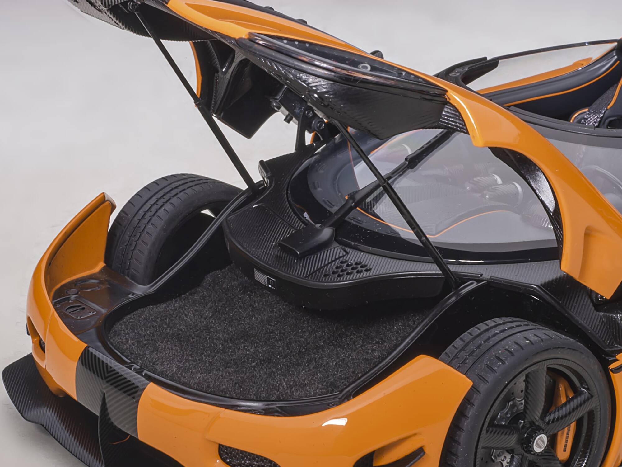 Alt View 2. Autoart - Koenigsegg Agera RS Cone Orange with Black Carbon Accents 1/18  Model Car by Autoart.