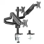 Front. Mount-It! - Triple Monitor Mount with Gas Spring Arms – Full Motion Desk Mount for Three Screens up to 27", Black - Black.