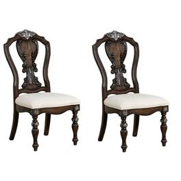 Manhattan Lane - Naddy Side Dining Chair Set of 2 - Dark Brown, Cream