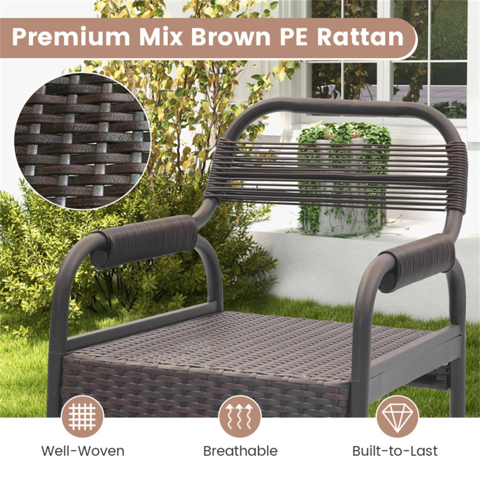 Premium Mix Brown PE Rattan

- Well-Woven
- Breathable
- Built-to-Last