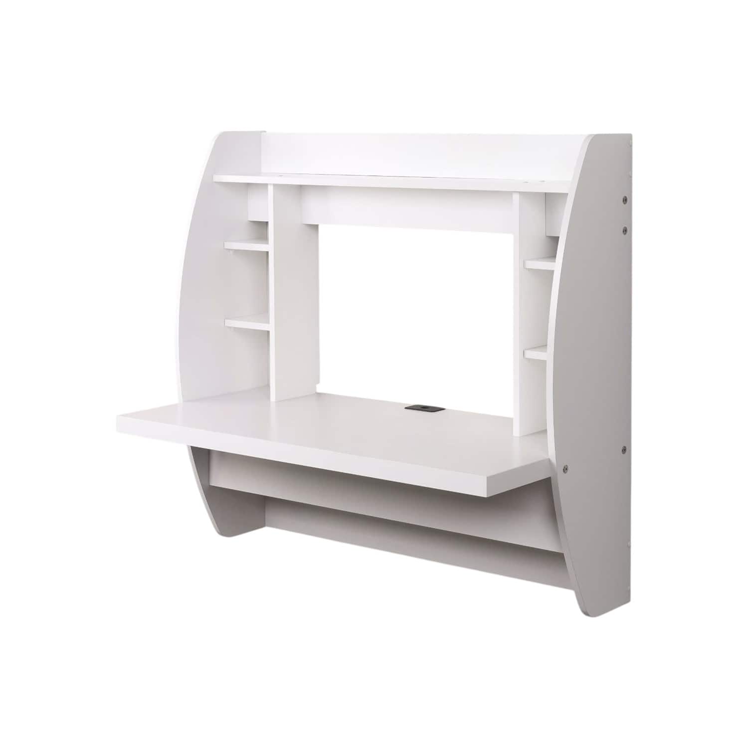 SlickBlue - Wall-Mounted Modern Laptop Desk, Space-Saving Design for Home Office - White