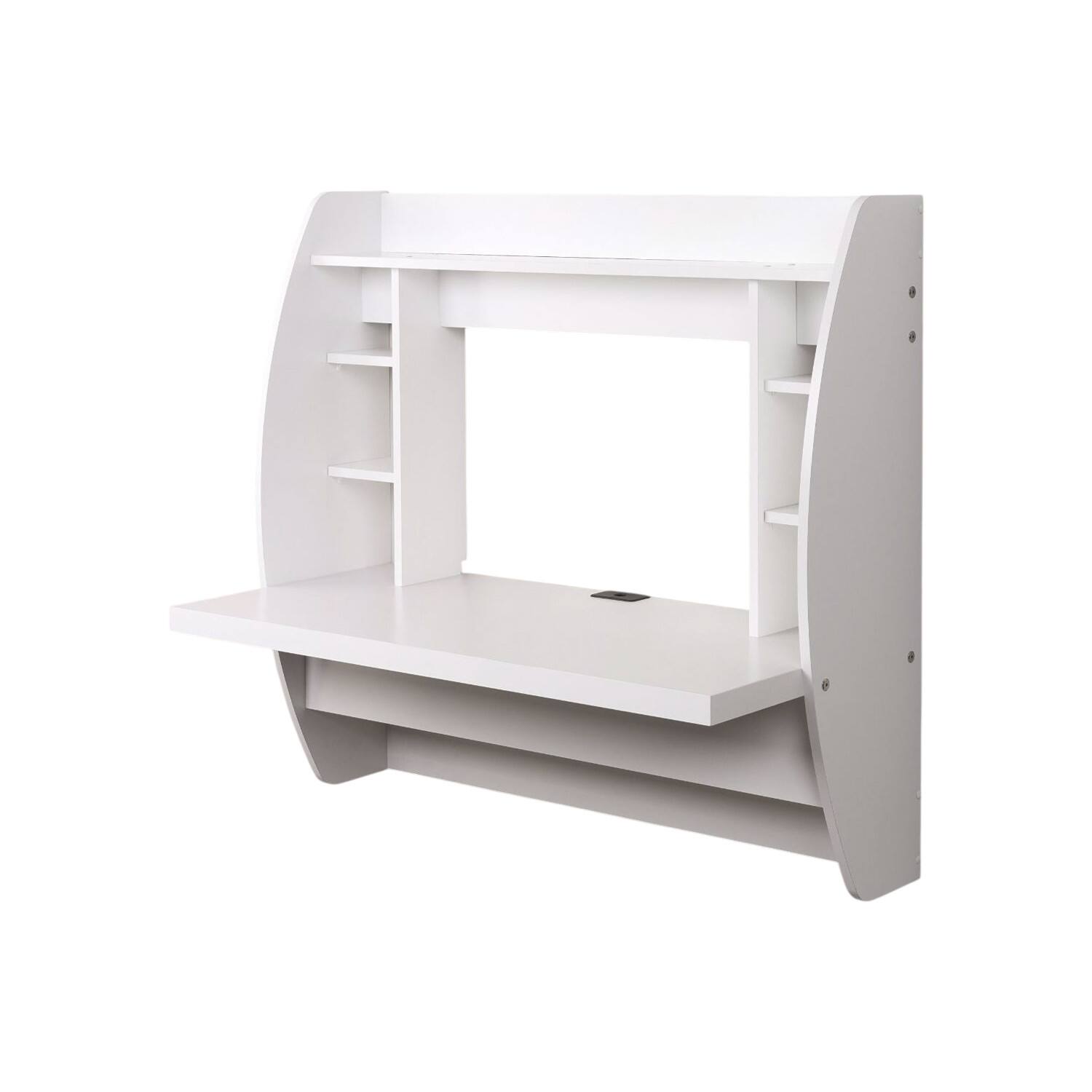 SlickBlue - Wall-Mounted Modern Laptop Desk, Space-Saving Design for Home Office - White