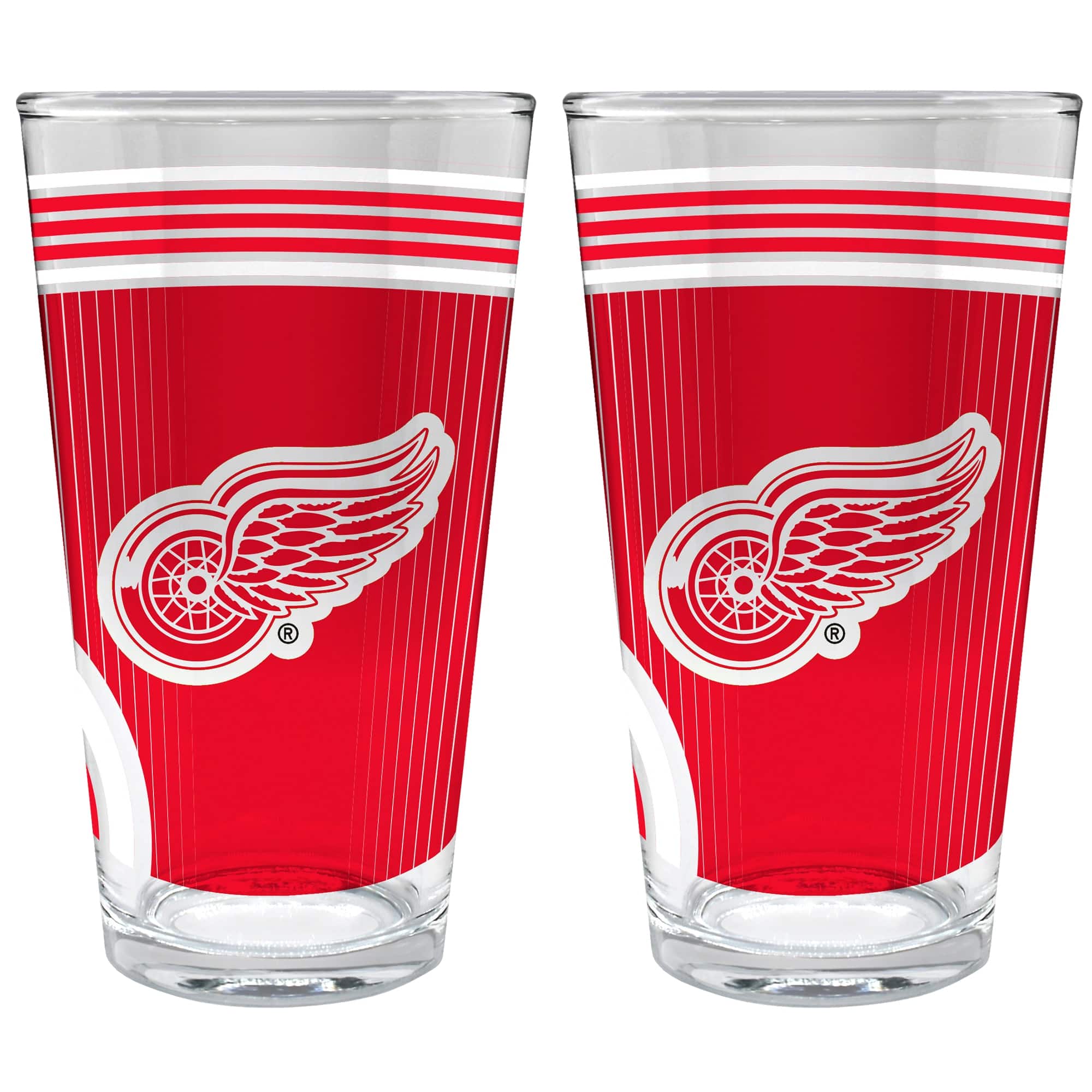 Great American Products - Detroit Red Wings Two-Piece 16oz. Pint Glass Set - Multicolor