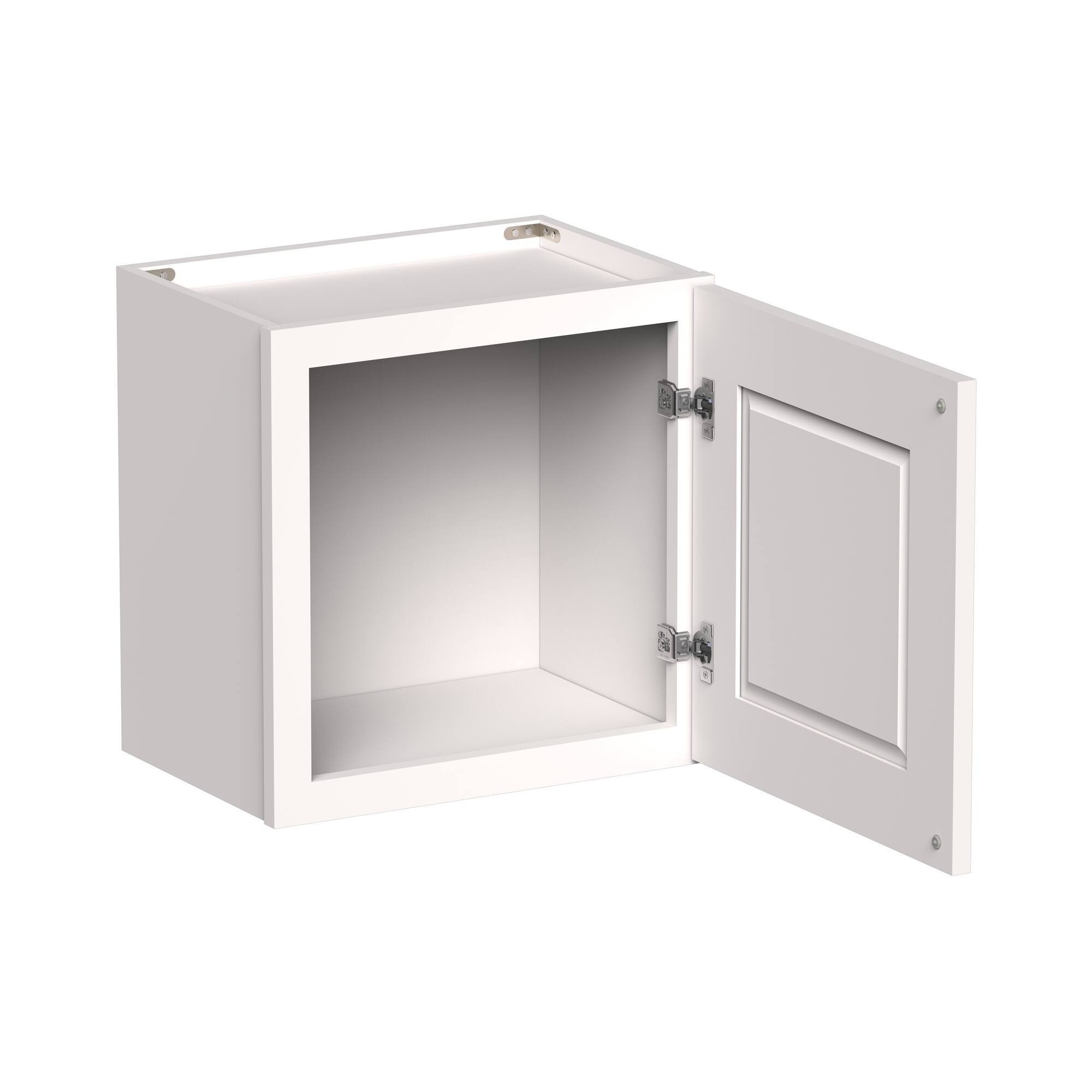 Front. Boyel Living - 18-in W x 18-in H x 12-in D Shaker RTA Kitchen Wall Cabinet with Soft-Close Doors - Glacier White.