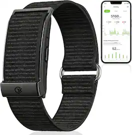 Core Tech - Screen-Free Smart Fitness Bracelet with Heart Rate, SpO2, HRV, Sleep and Activity Tracking - Black