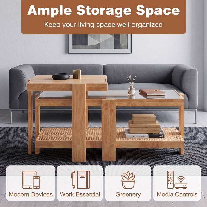 Ample Storage Space  
Keep your living space well-organized

Modern Devices  
Work Essential  
Greenery  
Media Controls
