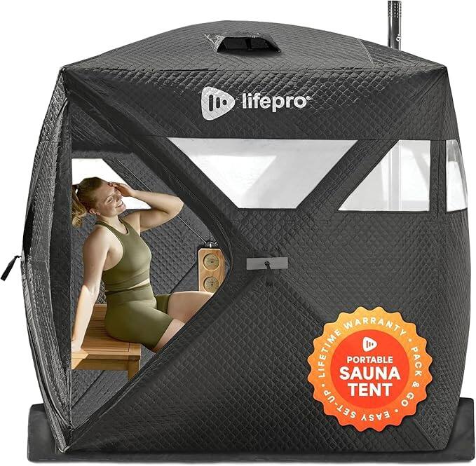 lifepro
LIFETIME WARRANTY
PORTABLE SAUNA TENT
PACK & GO SET-UP EASY