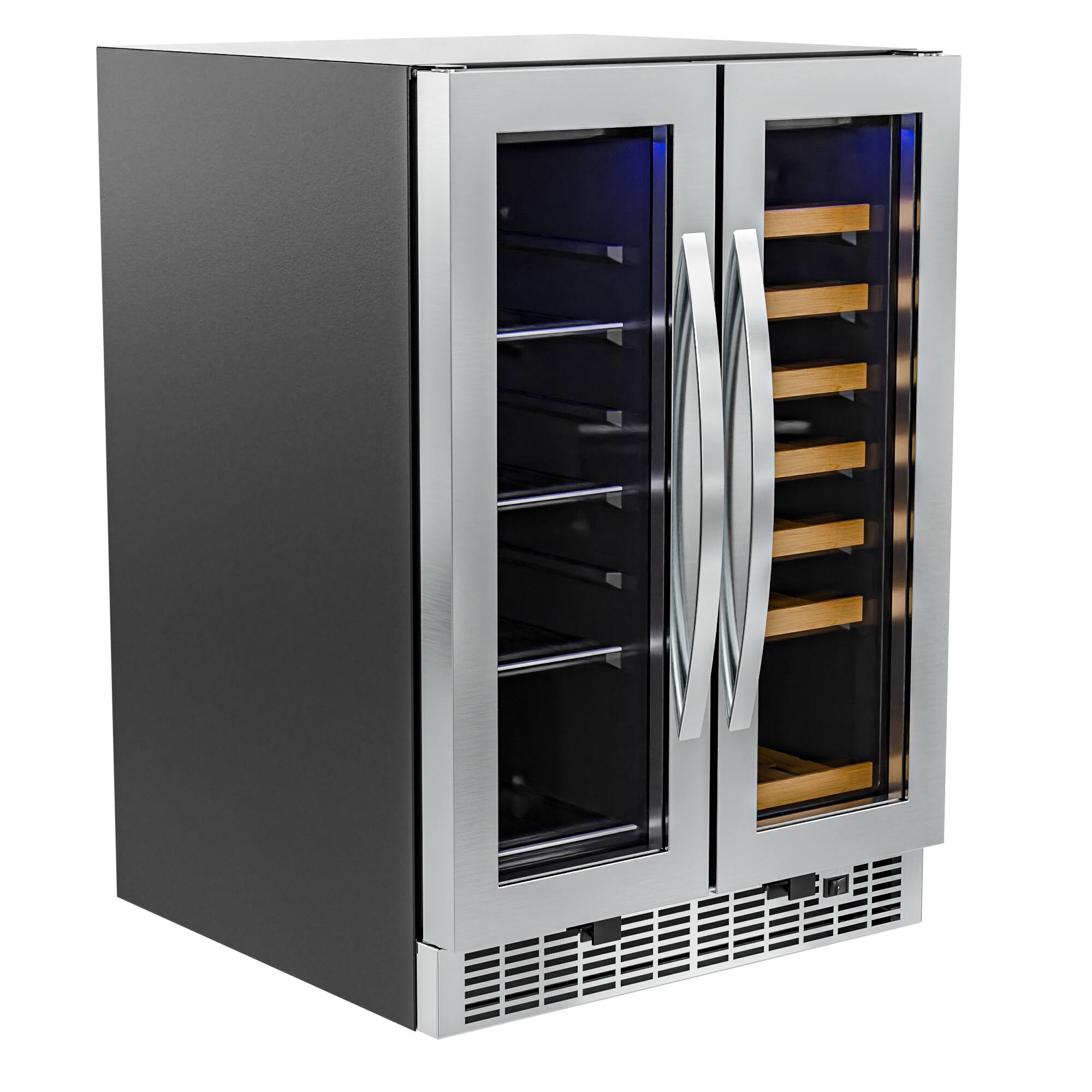 Back. Koolmore - 24 in. Dual Zone, Full Glass Door, 21-Bottle/60-Can Wine and Beverage Cooler, Freestanding or Built-in Unit, 4 cu ft. - Stainless Steel.