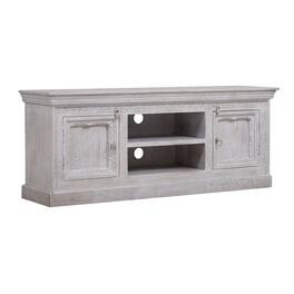 Maven Lane - Mahala Handmade Heritage Wooden Media Unit Distressed Finish - White