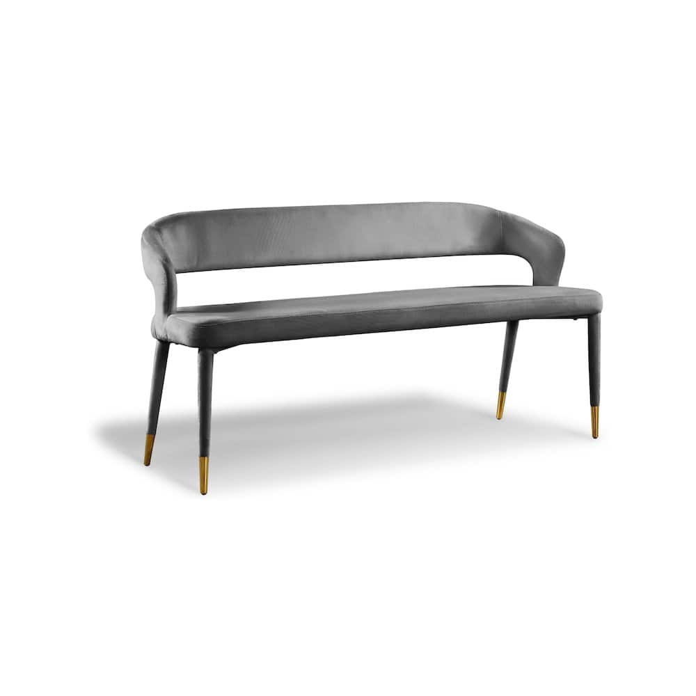 Meridian Furniture - Destiny Bench - Grey Velvet