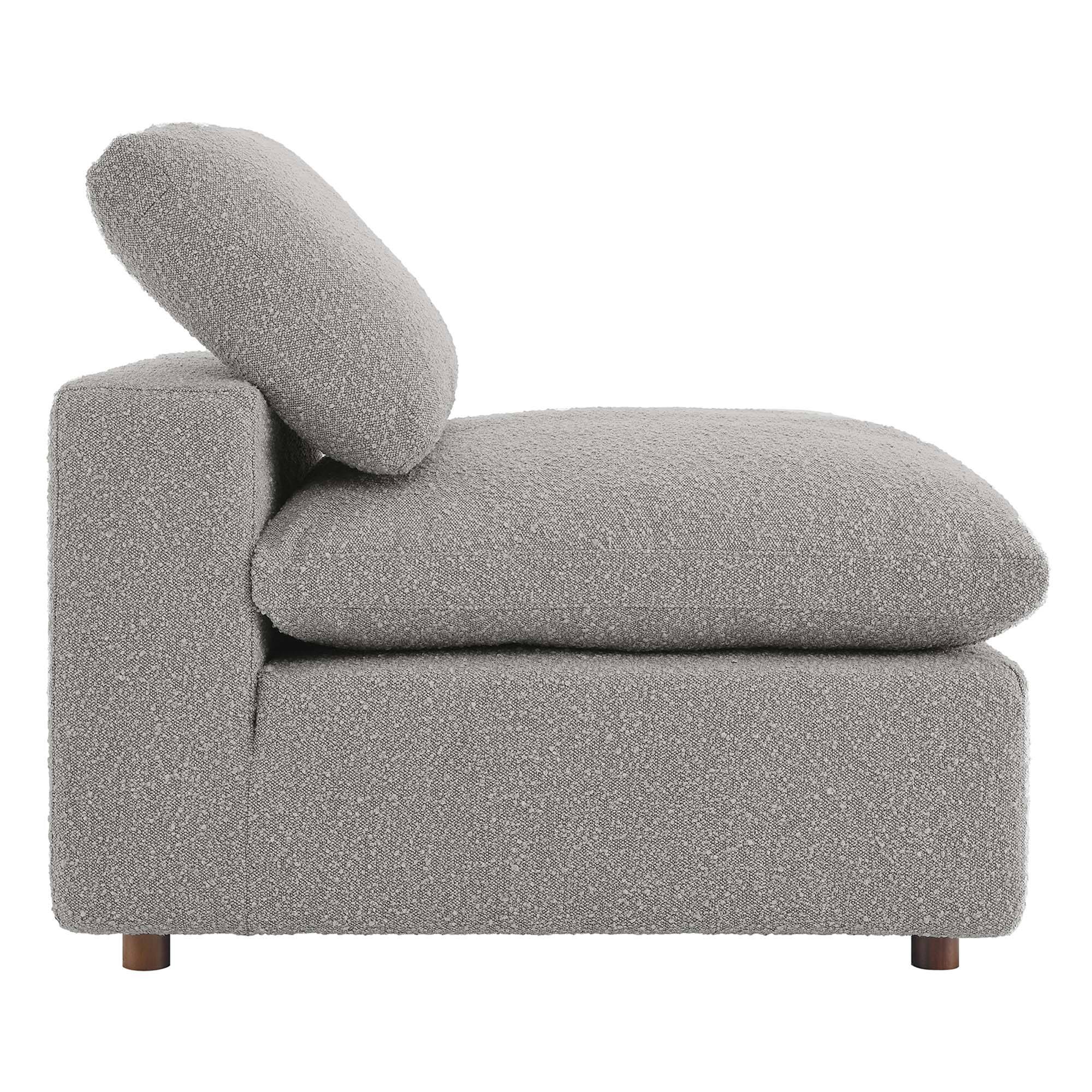 Back. Modway - Commix Down Filled Overstuffed Boucle Fabric Armless Chair by Modway - Light Gray.