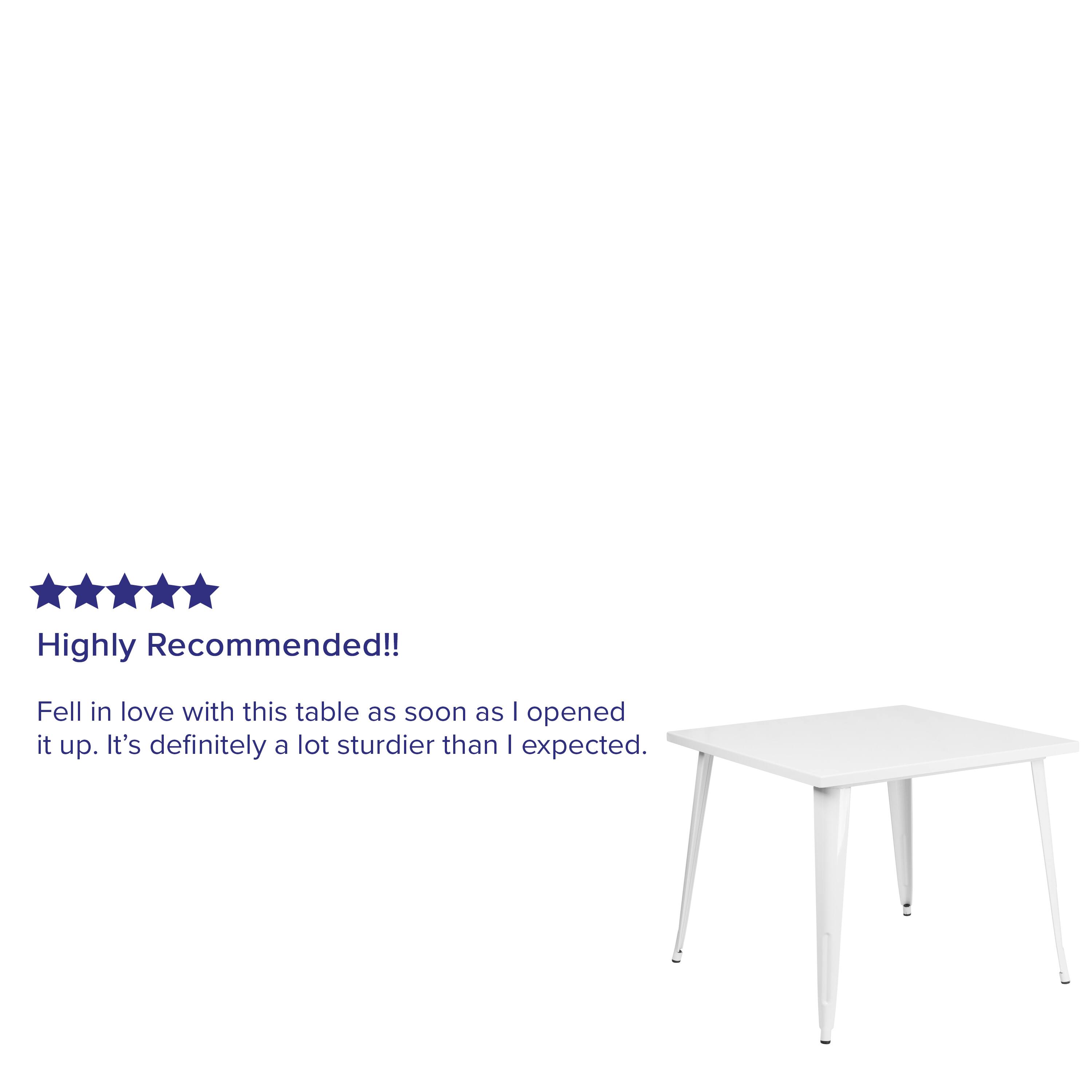 Highly Recommended!!  
Fell in love with this table as soon as I opened it up. It's definitely a lot sturdier than I expected.