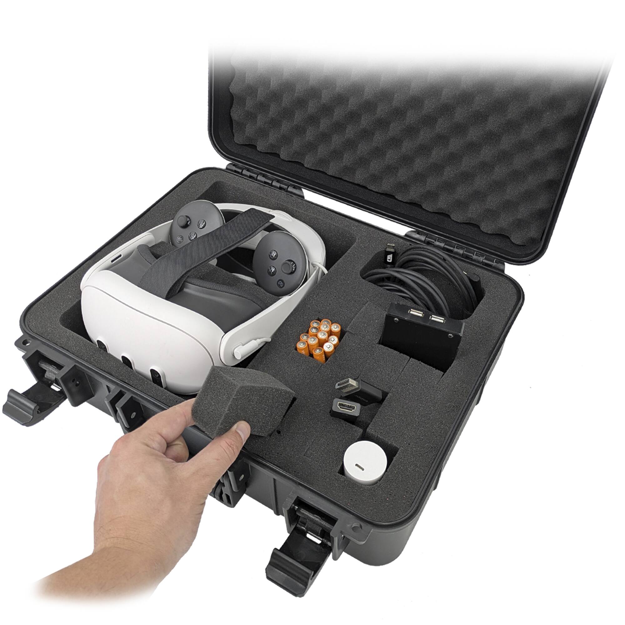 Alt View 1. CASEMATIX - Hard Shell Custom Travel Case for Meta Quest 3S, 3 and 2 VR Headsets - Black.