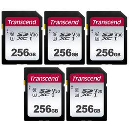 Transcend - 5-Pack 256GB 300S UHS-I SDXC Memory Cards