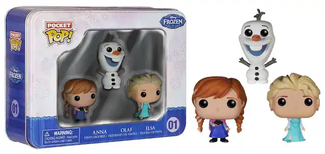 POCKET POP! Disney FROZEN FROZEN 01
WARNING: HAZARD - Small parts. CHOKING HAZARD - Not for children under 3 years.
ANNA OLAF ELSA
FIGURAS DE VINIL EN VINYLE / FIGURES / FIGURINES VINYL 01