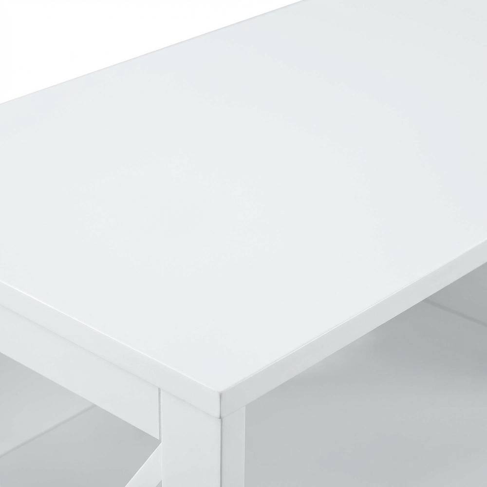 Alt View 4. FurniFact - White MDF TV Stand with Clean Design and Ample Storage - White.