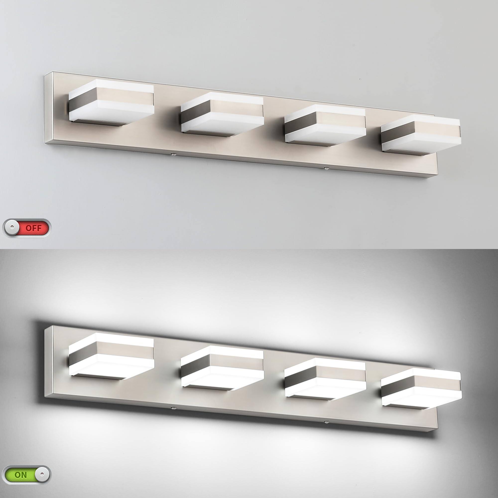 Alt View 2. Earthley Blooms - Bathroom Vanity Lights Brushed Nickel Led Lighting Light For Bath Above Mirror Cool k - Matt Black-5 Color Adjustable 30 inch.