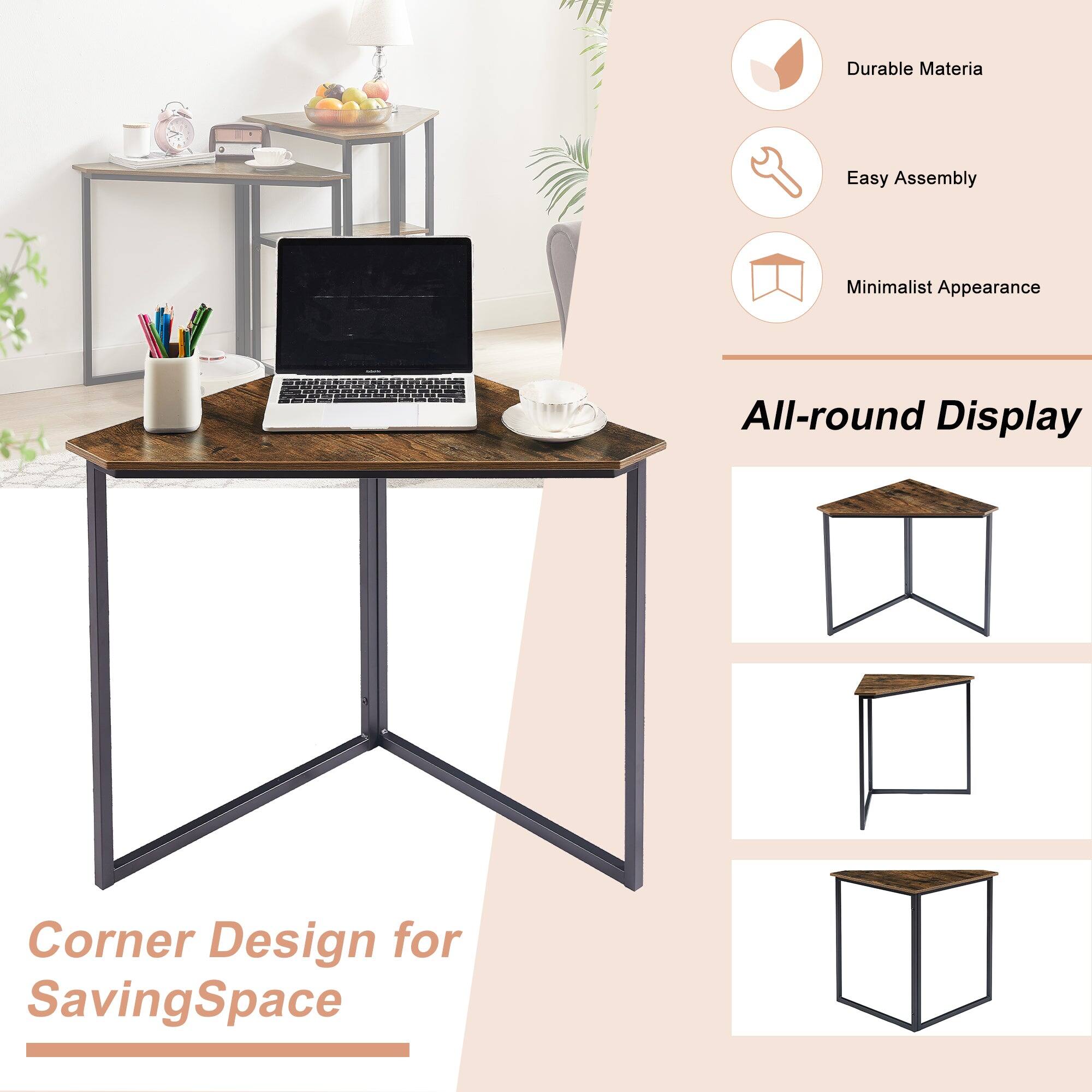 Durable Material  
Easy Assembly  
Minimalist Appearance  

All-round Display  

Corner Design for Saving Space
