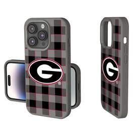 Keyscaper - NCAA - Georgia Bulldogs Plaid Soft Touch iPhone Case - 15 - Gray