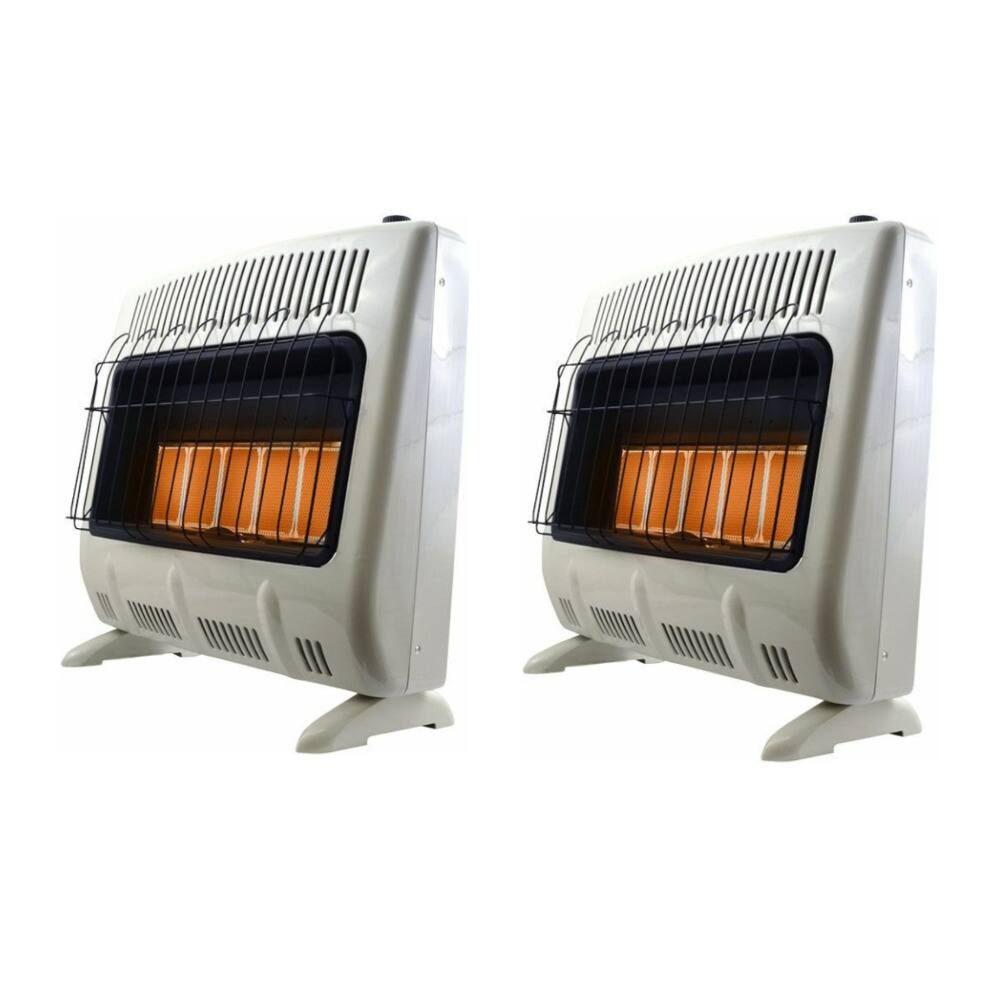 Front. Mr. Heater - Mr. Heater 30000 BTU Vent Free Radiant Propane Heater Off White 2 Pack - NA.