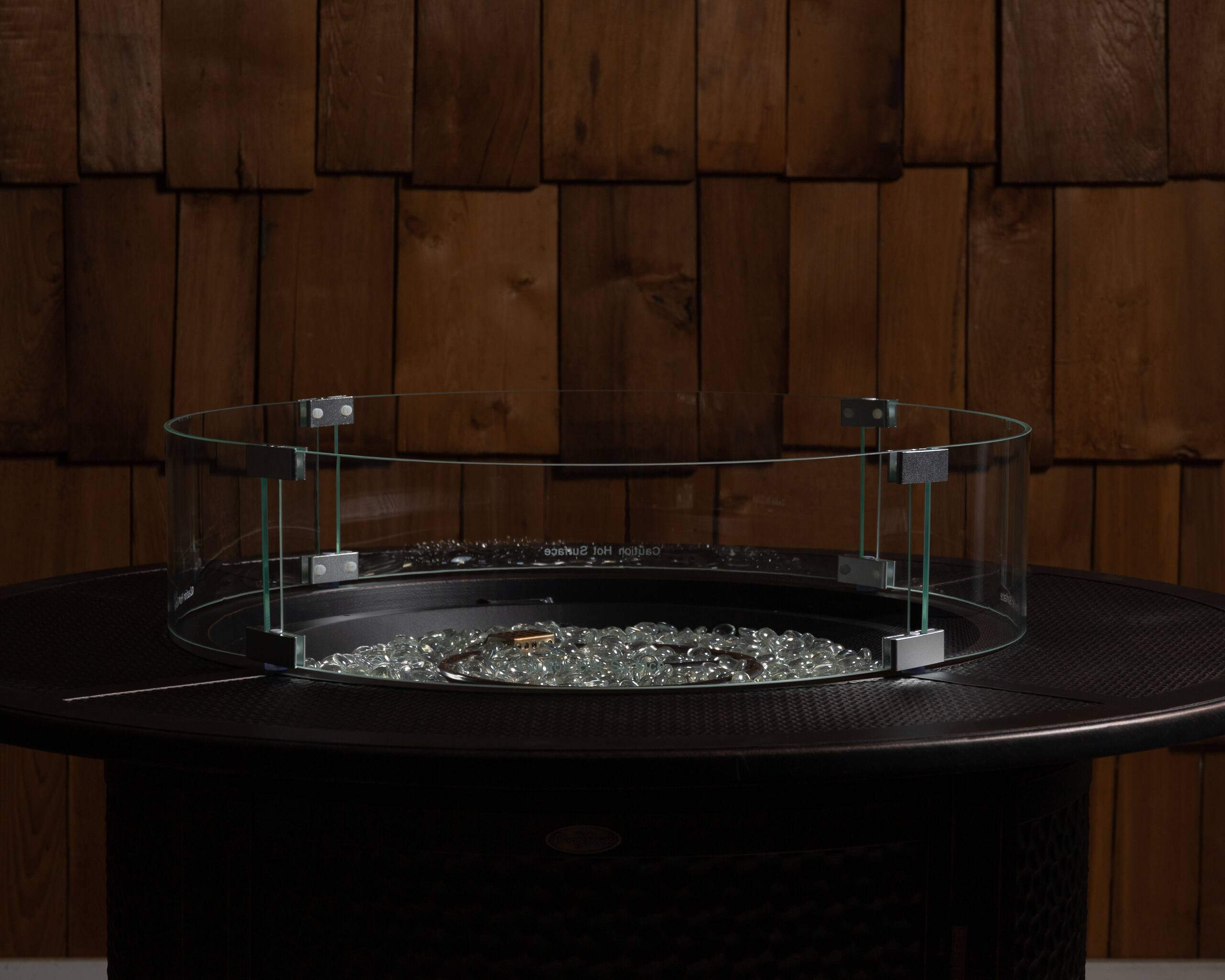 Alt View 14. Fire Sense - Tempered Glass Wind Guard for Round LPG Fire Pits - Clear.