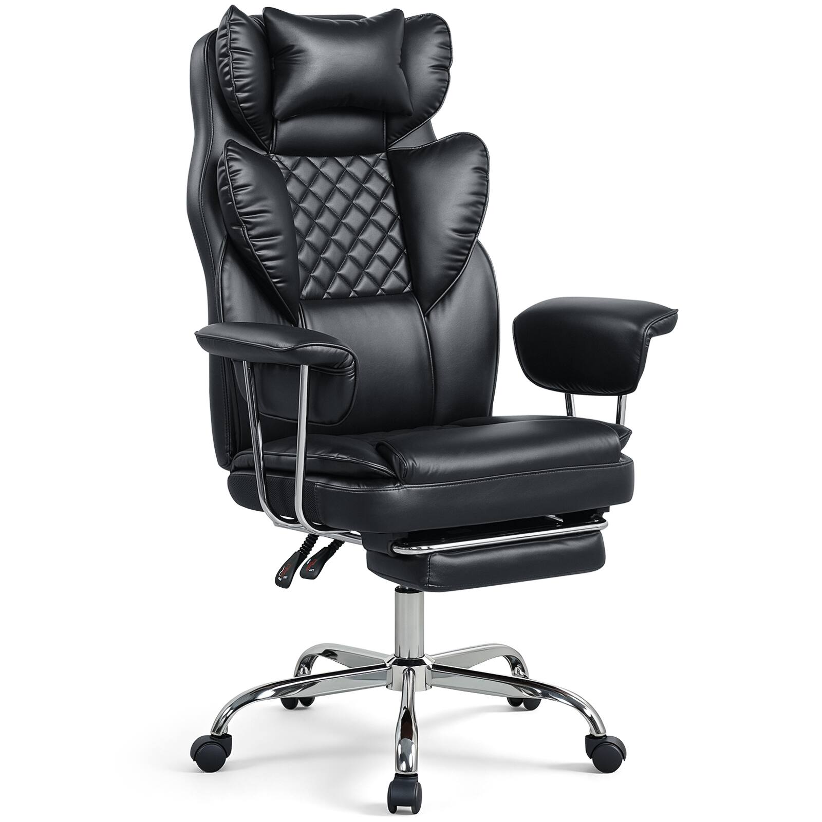 Alt View 9. Costway - Costway Big and Tall Executive Office Chair with Lumbar Support, Adjustable Seat Height - Black.