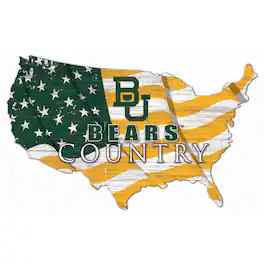 Fan Creations - Baylor Bears USA Flag Cutout Sign - Multicolor