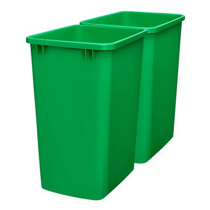 Front. Rev-A-Shelf - Rev-A-Shelf Polymer Replacement 35 qt. Trash Bin, Green, 2 Pack, RV-35-19-2 - Green.