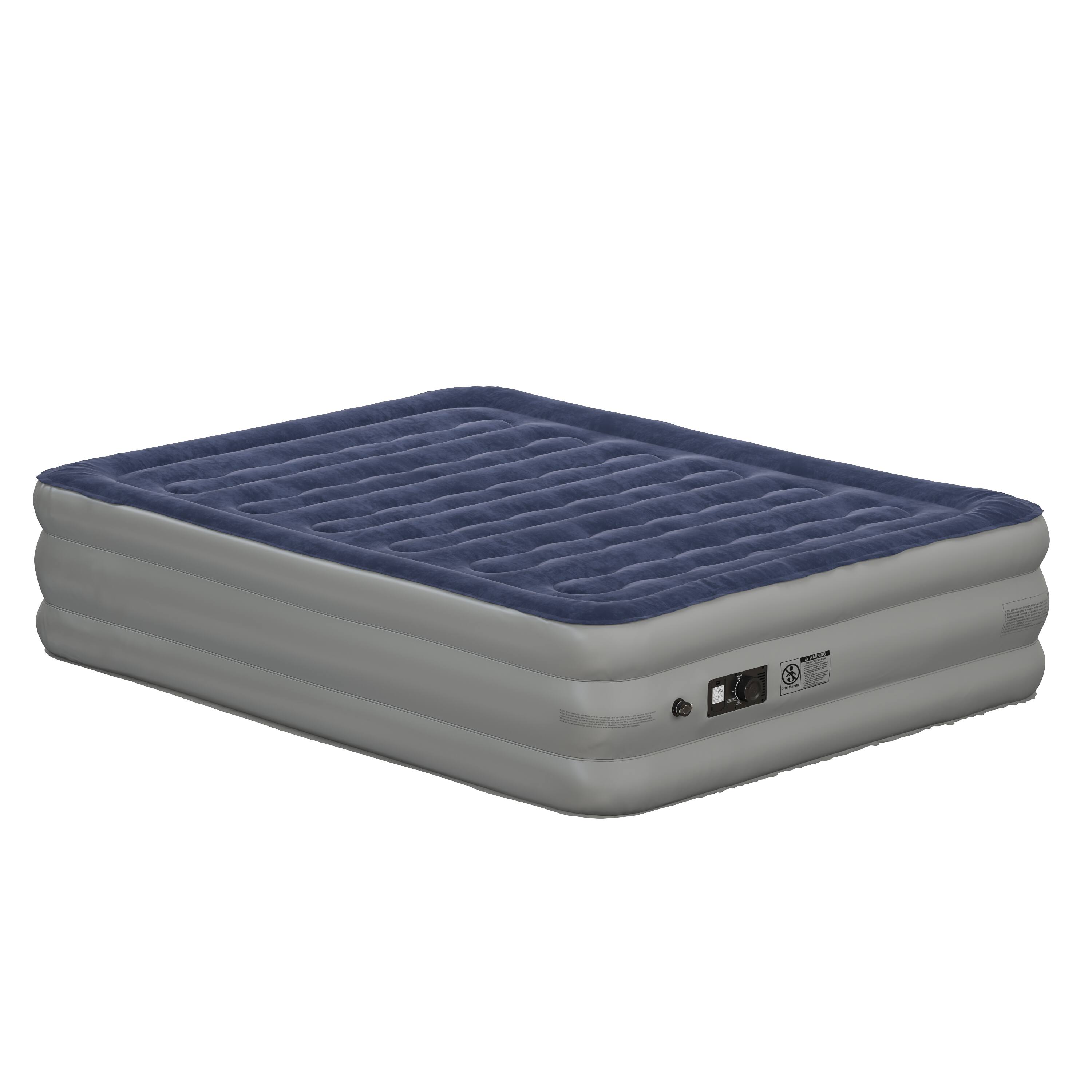 Alt View 1. Emma + Oliver - 18 Inch Raised Inflatable Air Mattress With Internal Electric Pump - Blue.