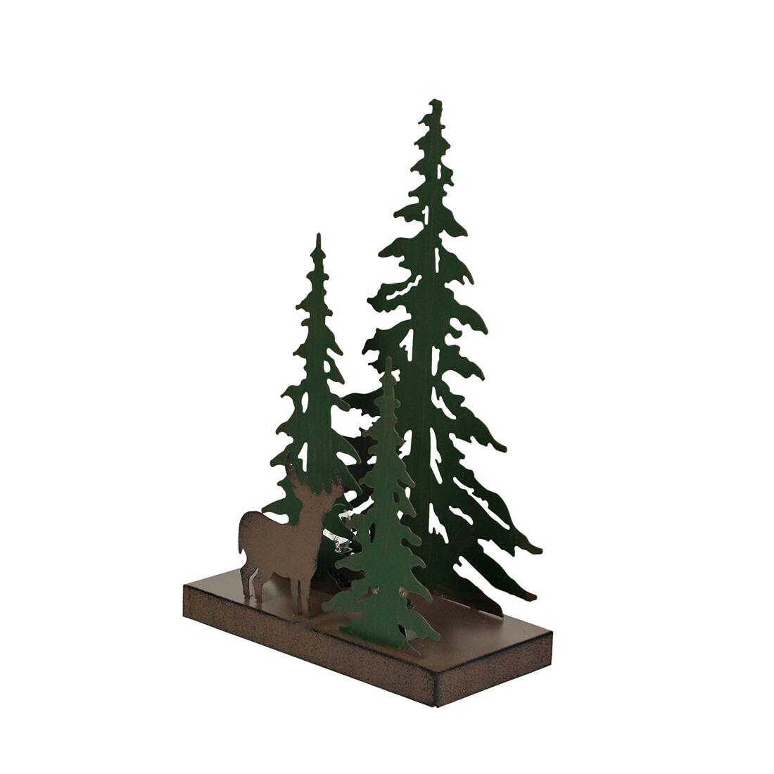 Alt View 2. Zeckos - Rustic Metal Deer Forest Stroll Accent Lamp Decorative Woodland Cabin Home Decor - Multicolored.