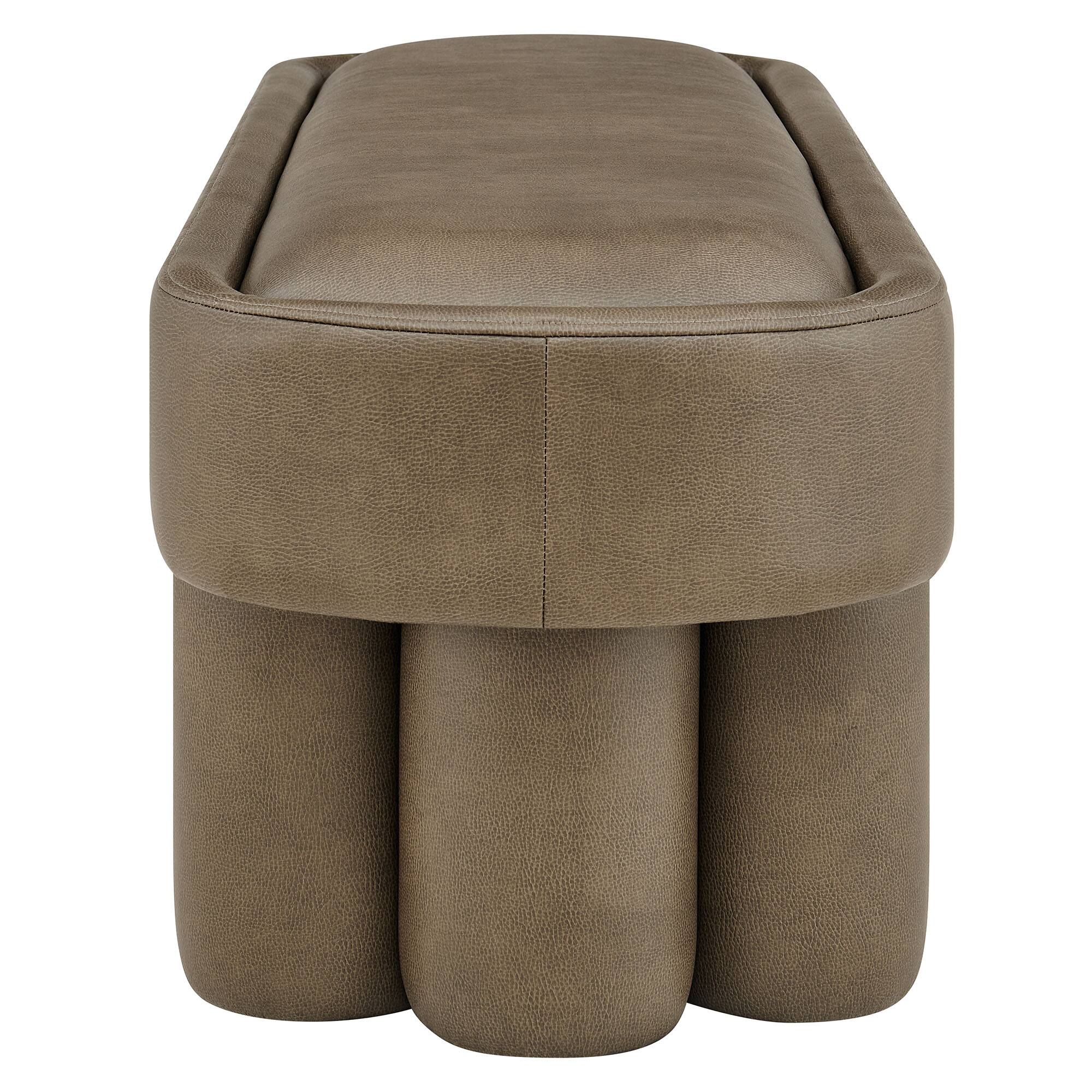 Alt View 2. Modway - Mossi 52-Inch Oval Vegan Leather Bench by Modway - Mushroom.