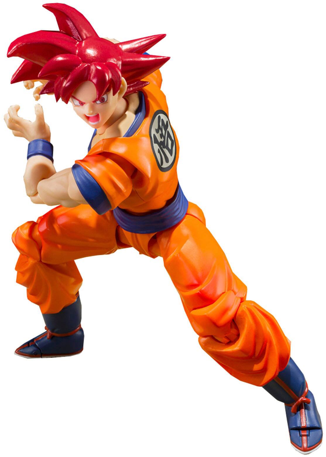 Alt View 11. Bandai - S.H. Figuarts - Super Saiyan God Son Goku - Saiyan God of Virtue  5.5" Figure.