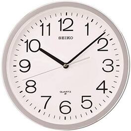 Seiko - 12" Office Classic Numbered Step Wall Clock - Silver Tone