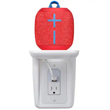 Front. Ultimate Ears - Ultimate Ears WONDERBOOM 2 Portable Speaker with Wall Shelf and Wall Plug - Red/Silver.