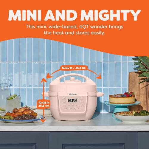 MINI AND MIGHTY  
This mini, wide-based, 4QT wonder brings the heat and stores easily.  
13.82 in / 35.1 cm  
10.08 in / 25.6 cm  
OS:20 x