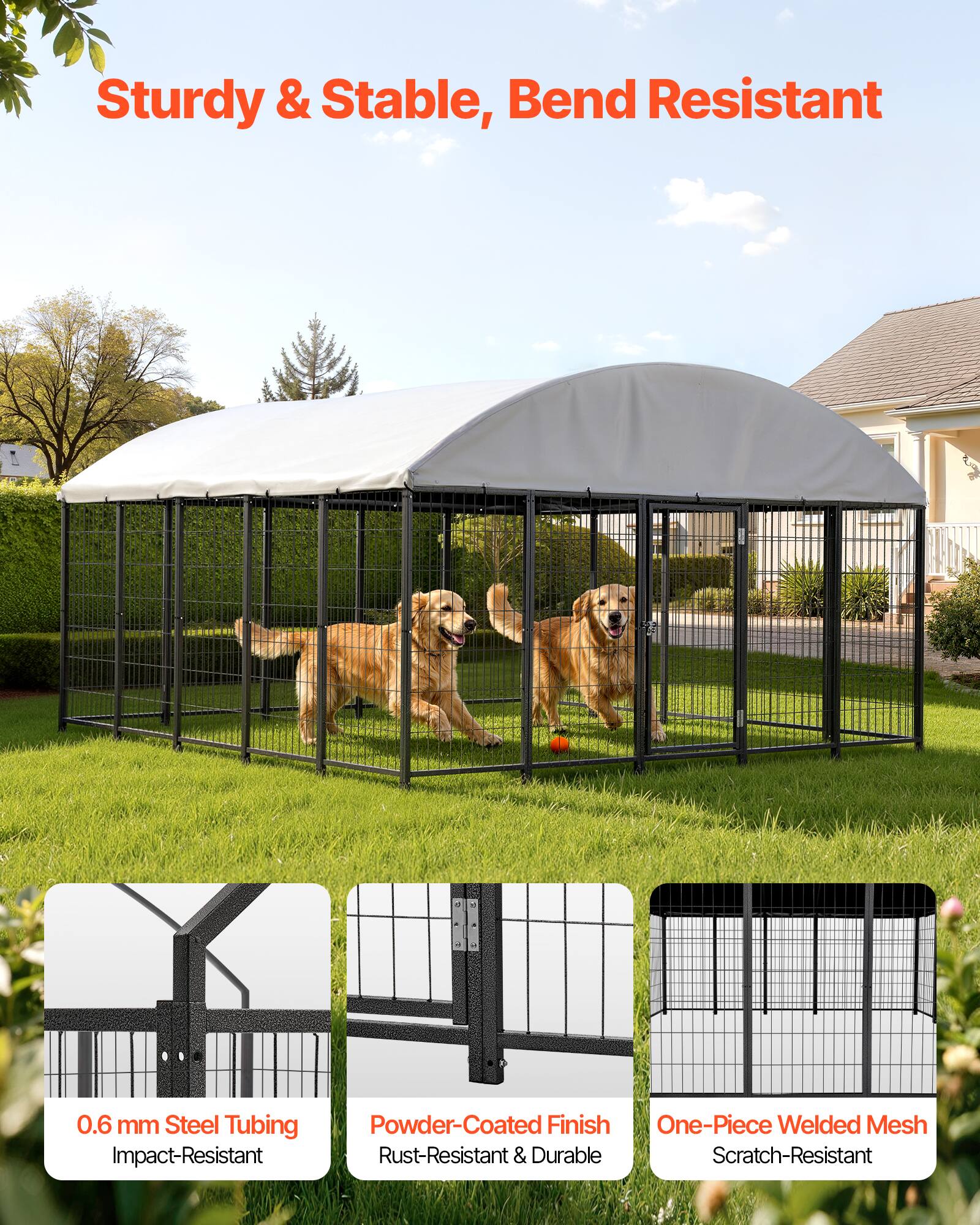 Sturdy & Stable, Bend Resistant

0.6 mm Steel Tubing
Impact-Resistant

Powder-Coated Finish
Rust-Resistant & Durable

One-Piece Welded Mesh
Scratch-Resistant
