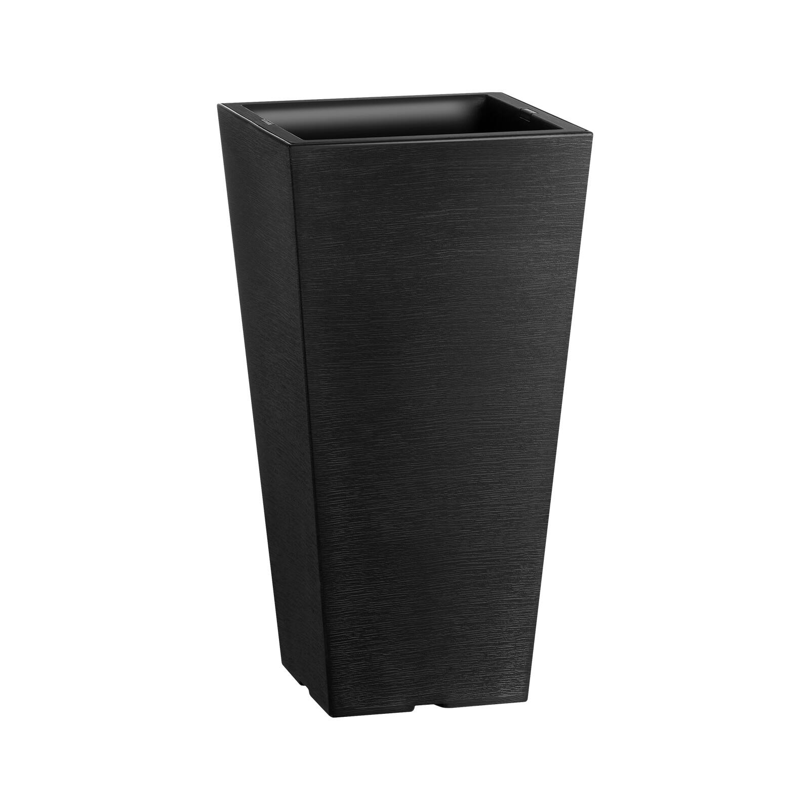 Alt View 5. VEVOR - Set of 2 Tall Outdoor Planters 22inch, Large Planters For Outdoor Indoor Plants, Black Tapered Square Front Porch - Black.