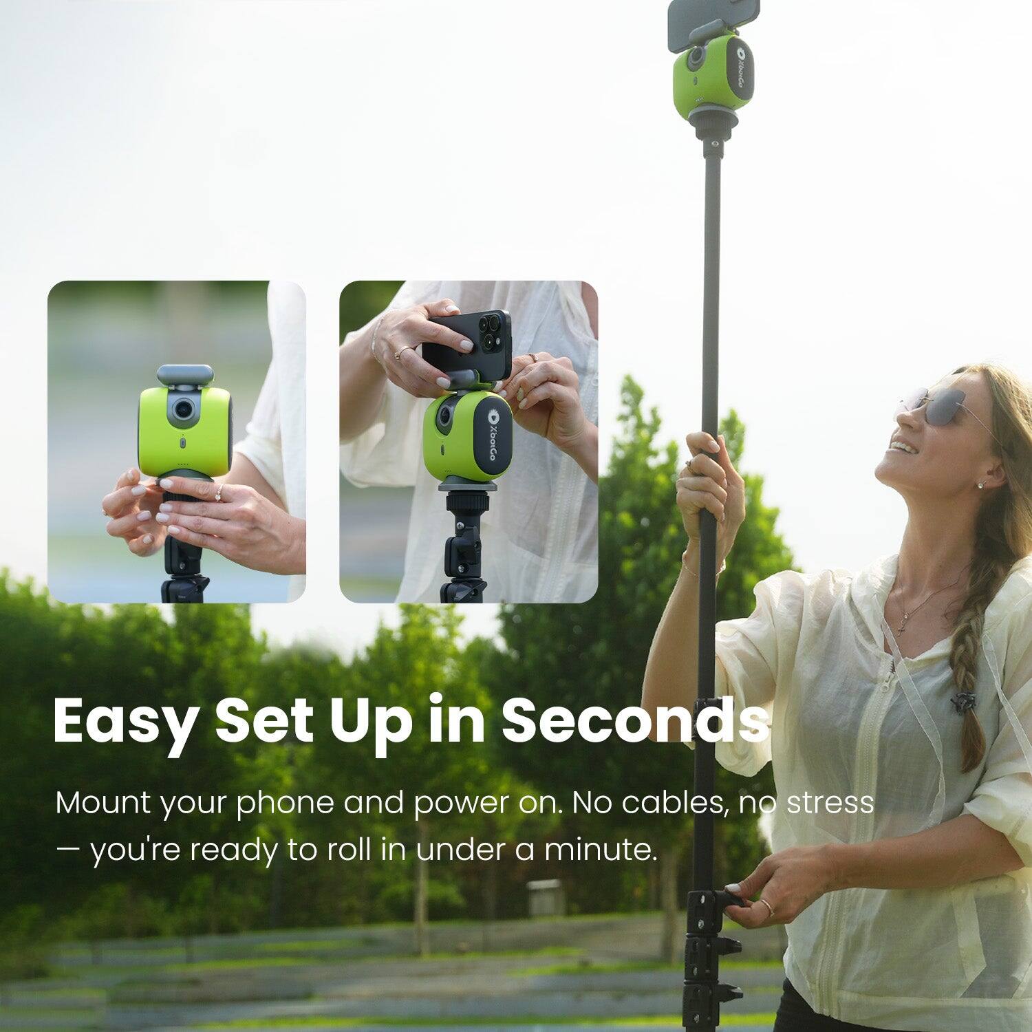 Easy Set Up in Seconds

Mount your phone and power on. No cables, no stress - you're ready to roll in under a minute.