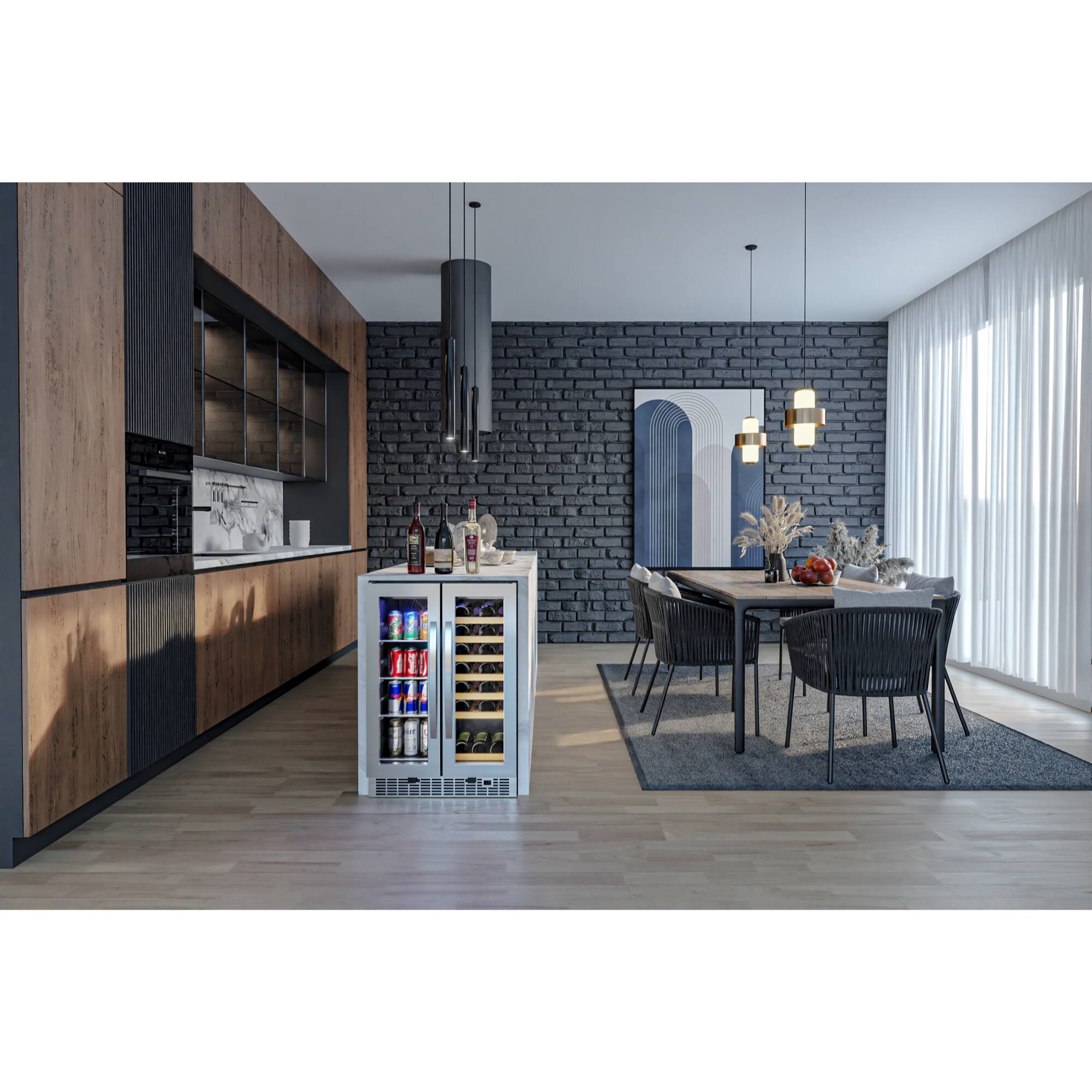 Alt View 5. Koolmore - 24 in. Dual Zone, Full Glass Door, 21-Bottle/60-Can Wine and Beverage Cooler, Freestanding or Built-in Unit, 4 cu ft. - Stainless Steel.