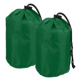 Unique Bargains - Stuff Sack, Portable Waterproof Ultralight Drawstring Dry Bag w/ Toggle, 4x8in, 2pcs for Backpacking/Camping - Dark Green